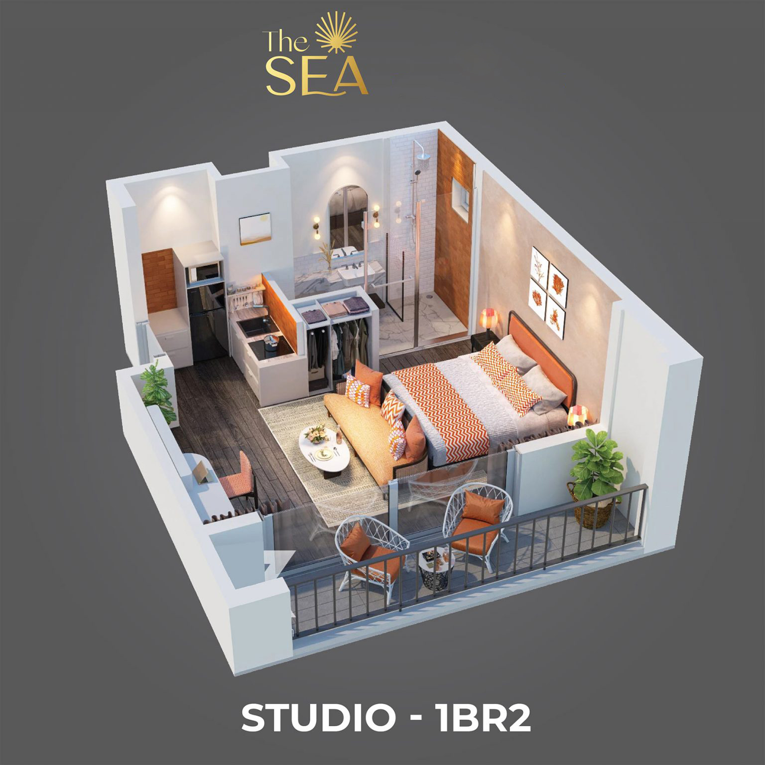 layout căn studio hillside ph&uacute; quốc