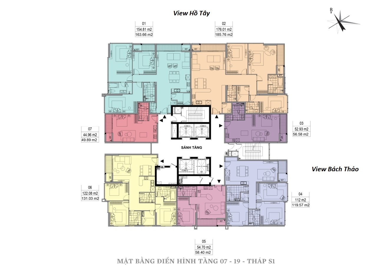 Mặt bằng tòa S1 dự án Sun Grand City Thụy Khuê mặt bằng Tòa S1 dự án Sun Grand City Thụy Khuê