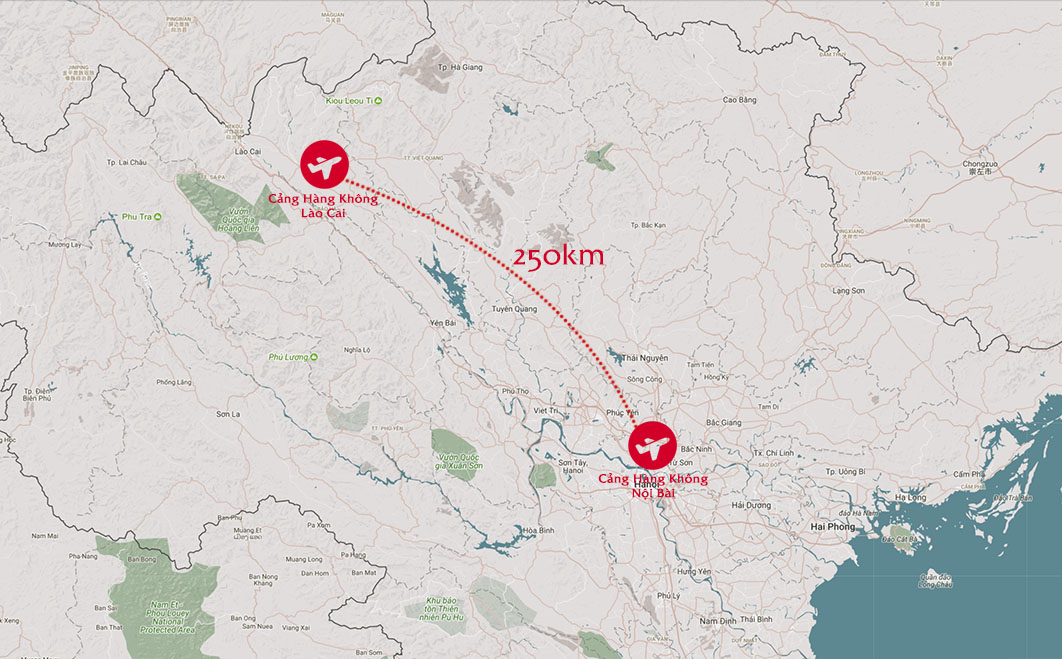 vị tr&iacute; cảng h&agrave;ng kh&ocirc;ng l&agrave;o cai