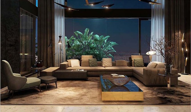 ph&ograve;ng kh&aacute;ch tại dự &aacute;n sun group văn cao