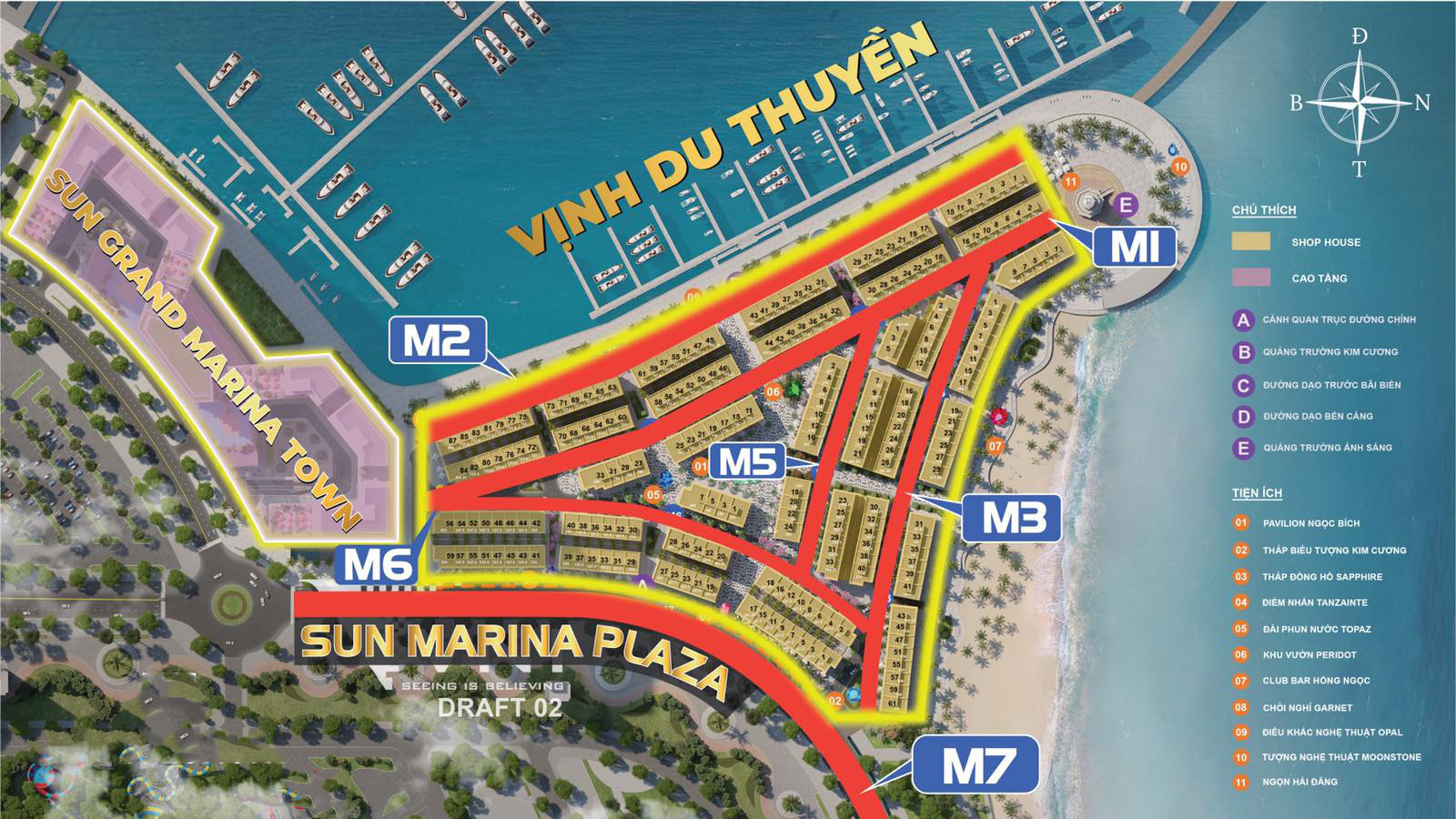 mặt bằng shophouse sun marina plaza