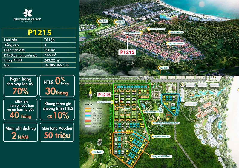 biệt thự tứ lập sun tropical village P1215