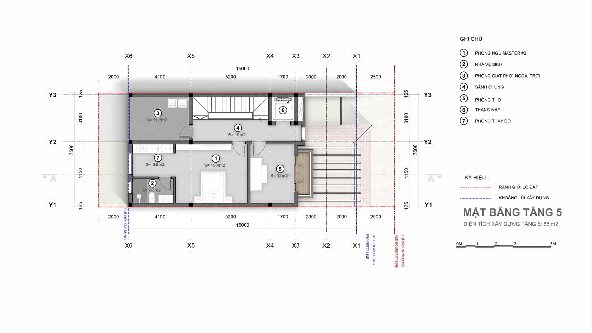 layout tầng 5 shophouse Sunneva Island layout tầng 5 shophouse Sunneva Island