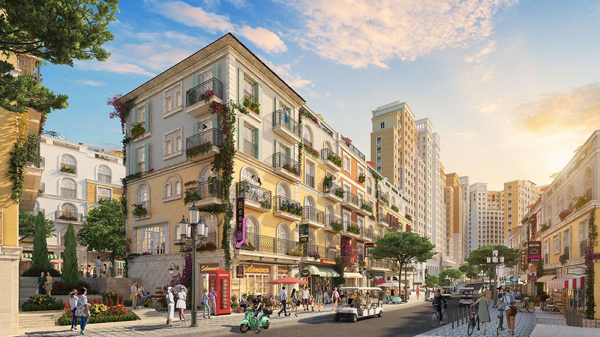 sự sầm uất tại shophouse the center