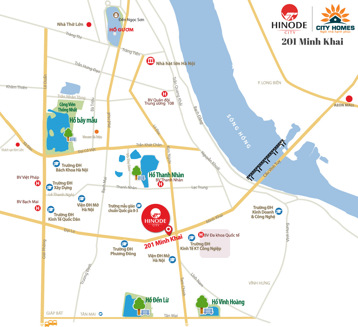 vị tr&iacute; chung cư 201 minh khai